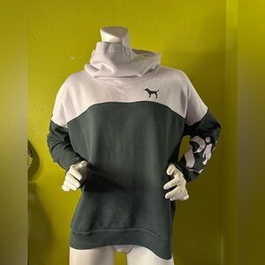 Pink Dark Green/White Turtleneck Longsleeve Sweatshirt
